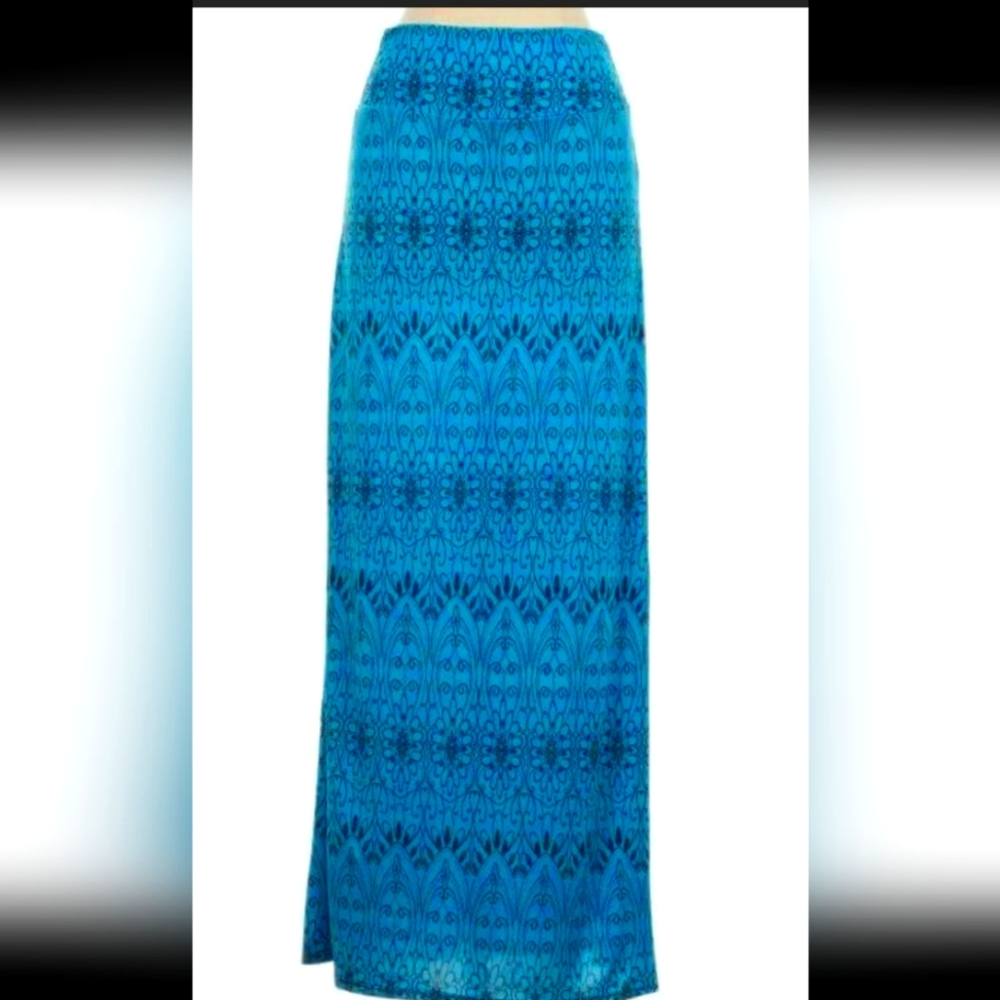 Blue paisley pencil skirt SMALL